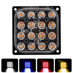 1x Truck 12V 24V 16smd LED Strobe Warning Light Strobe Grille Flashing Lightbar Car Beacon Lamp Amber Yellow White Traffic Light