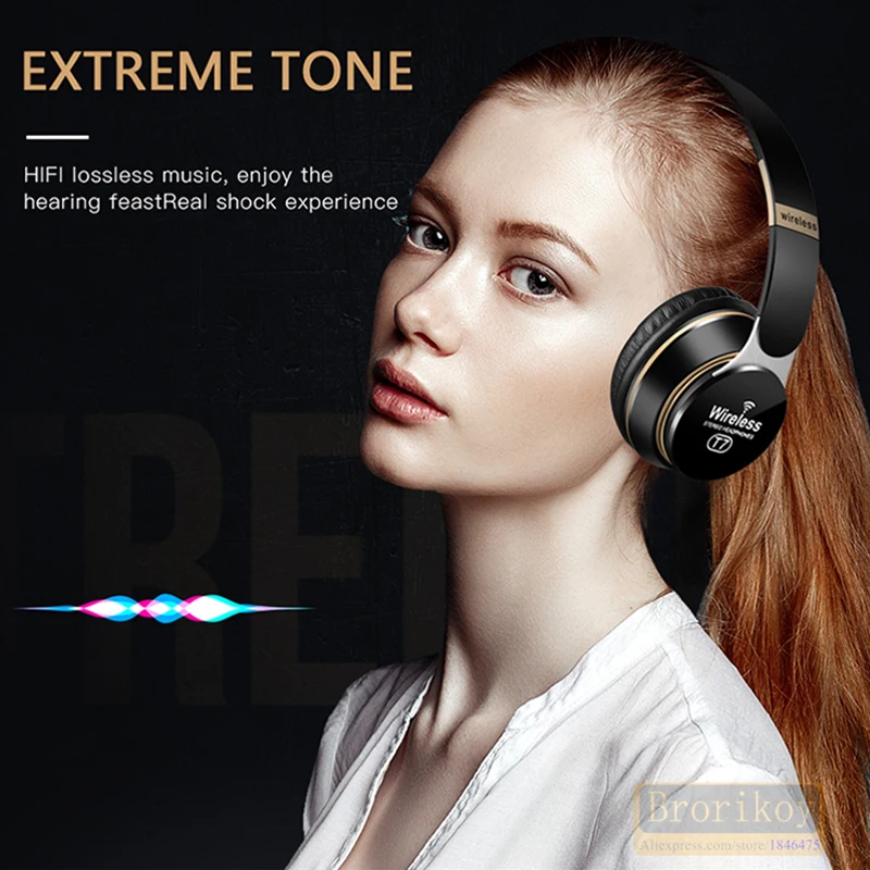 HIFI Stereo Earphone Bluetooth Headphone Music Headset TF and Support SD Card with Micro for Huawei Xiaomi iPhone Samsung Tablet