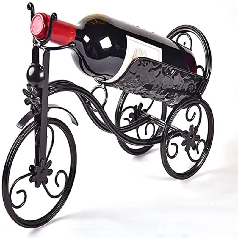 Creative design metal wine rack tricycle-shaped wine storage rack home bar beer whiskey bottle display rack