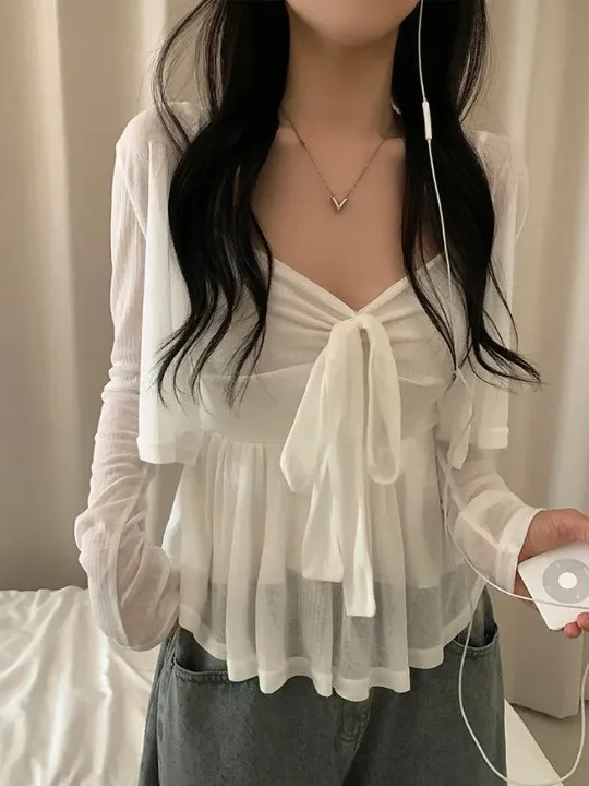 Set sexy chic in due pezzi Top copricostume con spalline da donna Bot Faion Design Collezione primaverile Per adulti Fem ence