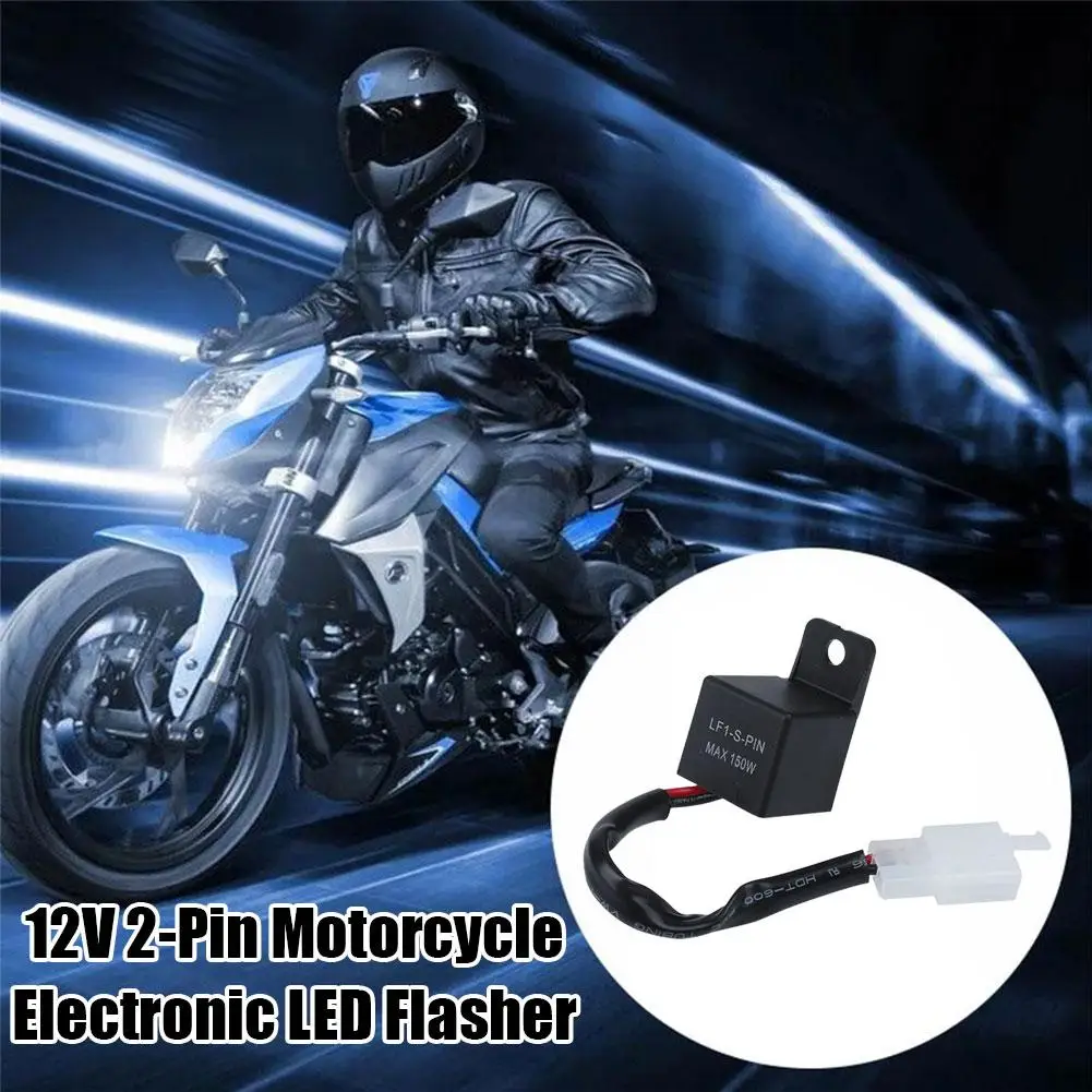 New 12V 2-Pin Motorcycle Electronic LED Flasher Relay LED Turn Indicator Relay Signal LED 150W Turn Flasher Blinker Light B F5Z6