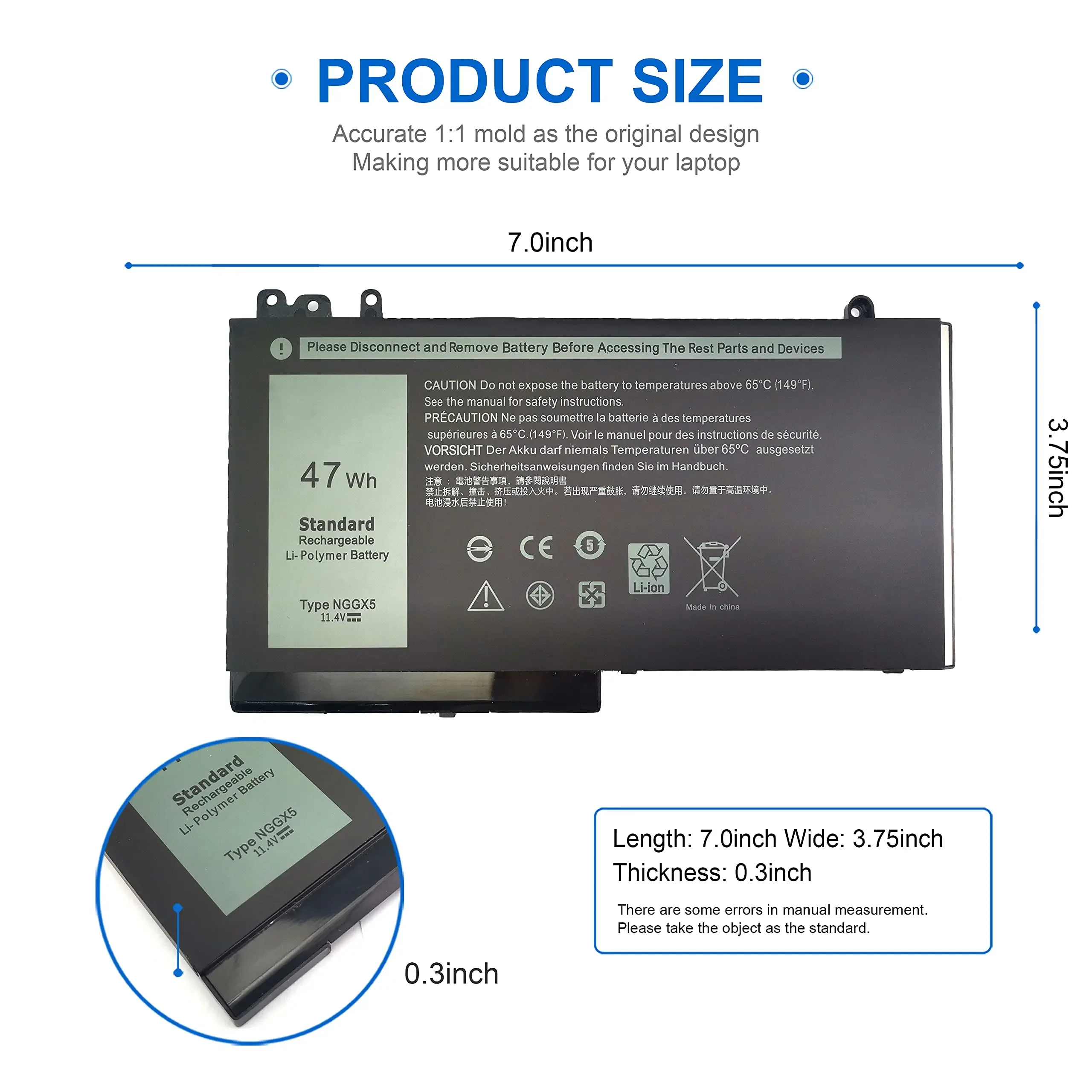 Imagem -04 - Bateria Nggx5 para Dell Latitude Precisão Série M3510 Xkwc7 0jy8d6 Jy8df 954df 0954df Rdrh9 0rdrh9 0rdrh9 Nggx5