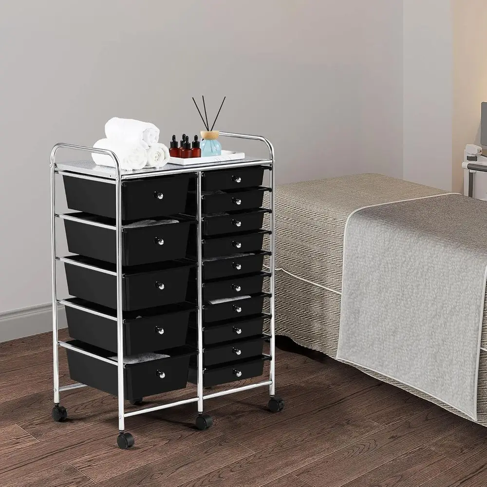 15 Ders Rolling Storage Cart Multipose Mobile Rolling Utility Storage Organizer Cart Tools Scrapbook Paper Organizer on Wheels,
