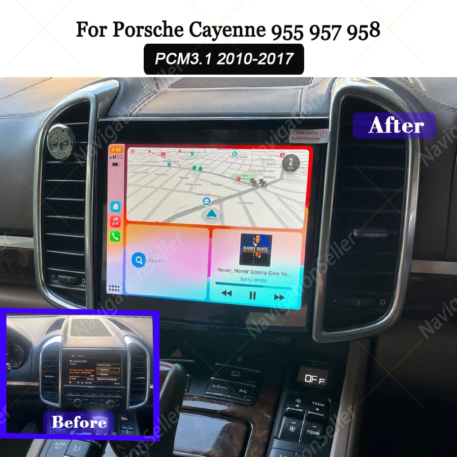 

Carplay For Porsche Cayenne 955 957 958 Android Auto Radio Stereo Multimedia Player Gps Navigation Netflix Camera DAB WIFI RDS
