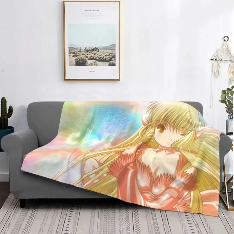 

Anime Plaid Baby Blanket Velvet Autumn Winter Manga Beautiful Doll Portable Warm Throw Blanket for Home Office Bedspread
