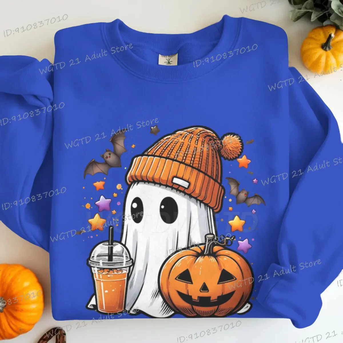 Fashionable Halloween Boo and Pumpkin Print Women Sweatshirts Loose Classic Style Long Sleeve Streetwear Spooky Pullover Tops