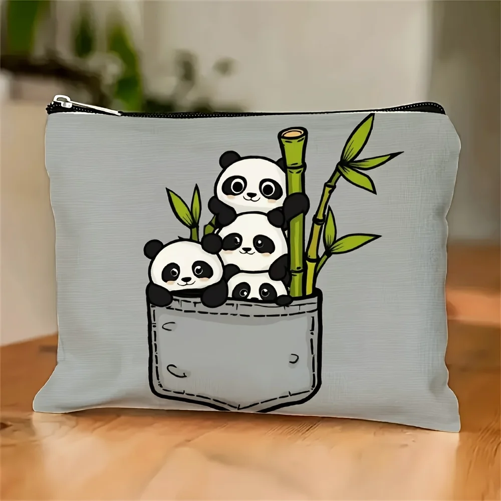 

A Cute Panda Makeup Bag- Multifunctional Zipper Pouch, Jewelry Storage Bag, Perfect Travel Zipper Small Storage Bag.