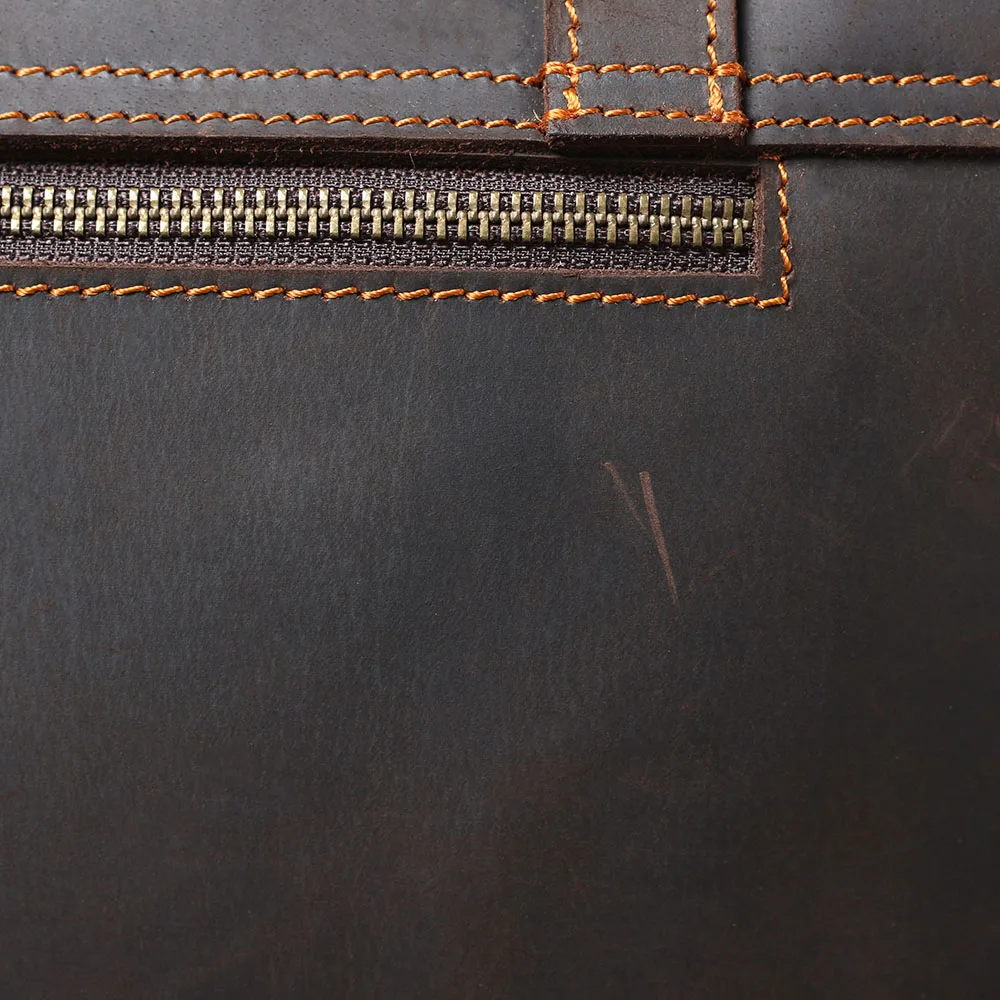 S.WORKER Echtleder-Aktentasche für Herren | Vintage Büro-Handtasche Laptop-Tasche – Detail 12