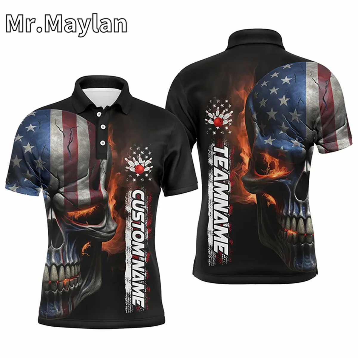 3D Custom Pink & Black Bowling Polo Shirts For Women and Men Bowling Team Shirts Bowling Strike Streetwear Unisex Tee Tops 5XL image 3