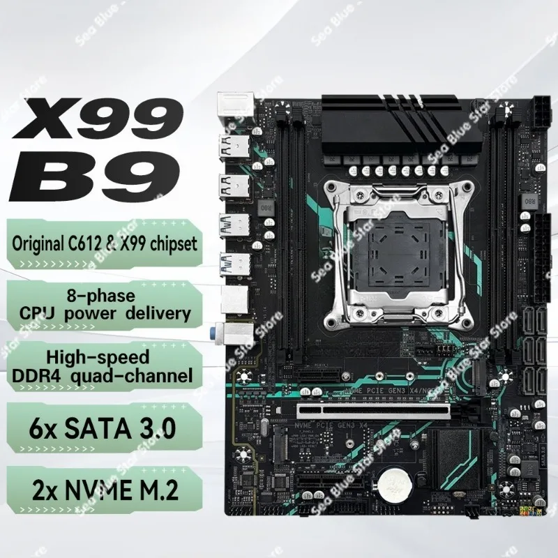Nouvelle carte mère d'ordinateur X99-B9, chipset c612, DDR4 E5-V3/V4