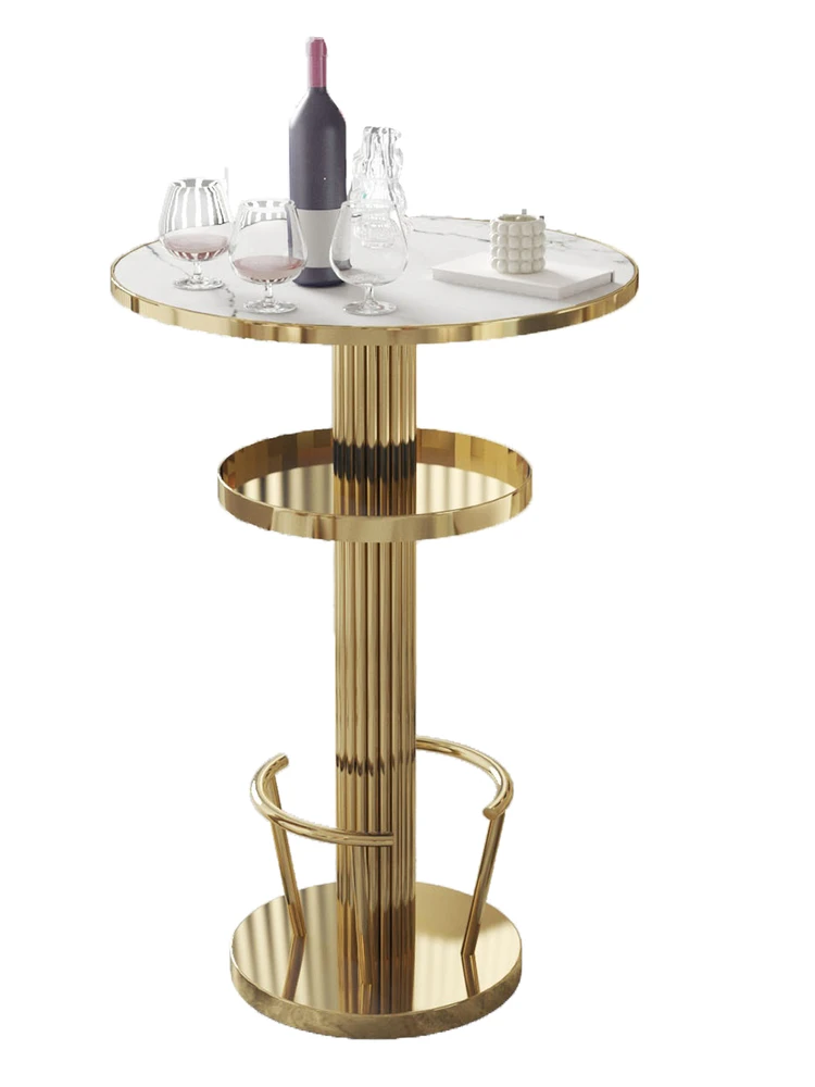 

Round high table, balcony, bar table, home light luxury, high-end casual small bar chair, coffee table