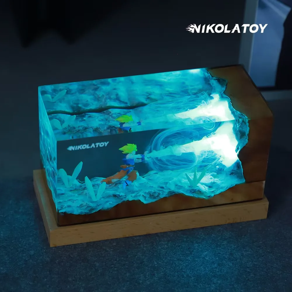 

100% Genuine NIKOLATOY Dragon Ball Goku Gogeta Magnetic LED Night Light Adjustable Brightness Desk Lamp Anime Collectible Gift