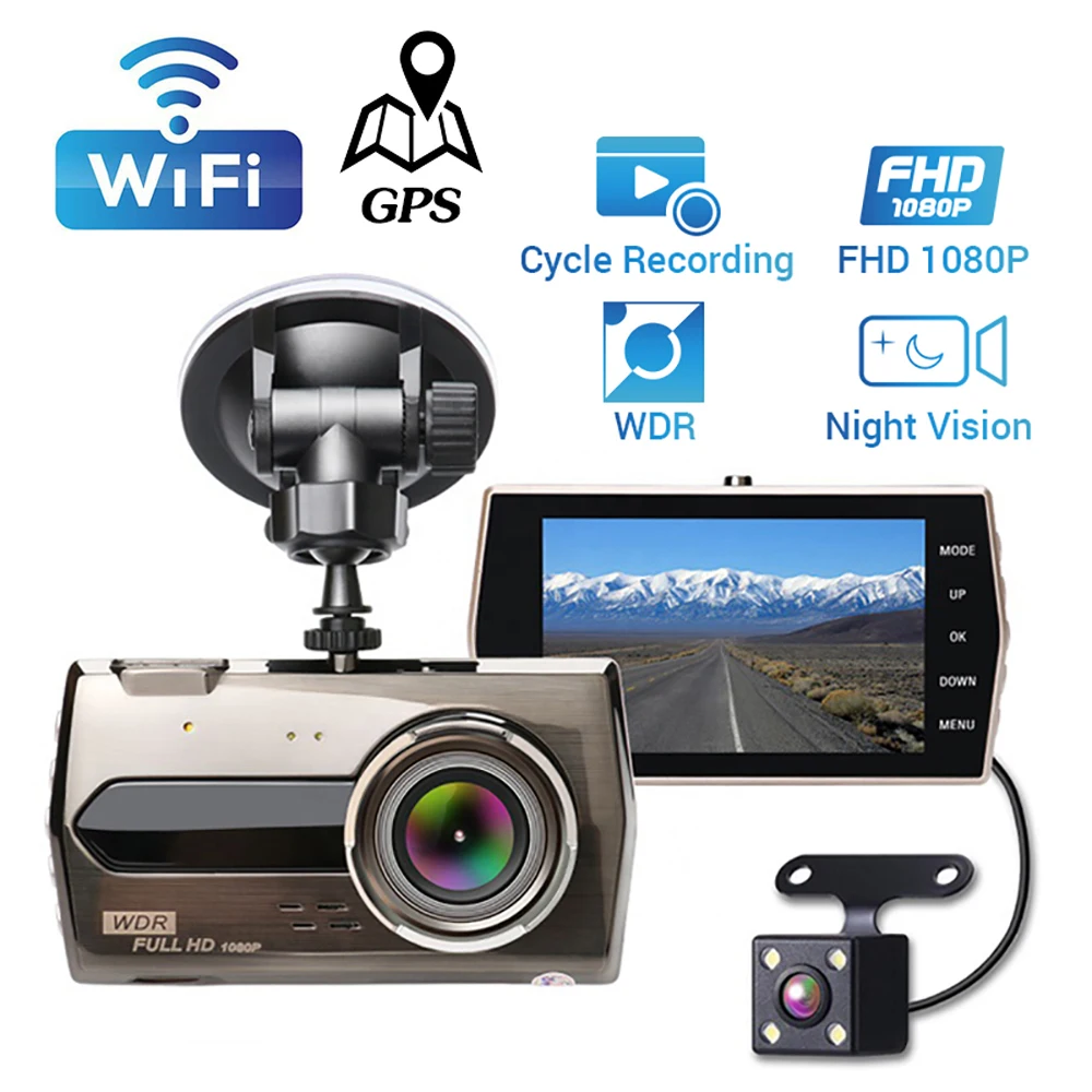 

Dash Cam For Car DVR WiFi GPS Vehicle Camera 1080P HD Drive Video Recorder Auto Black Box Night Vision Car Accessories Registrar