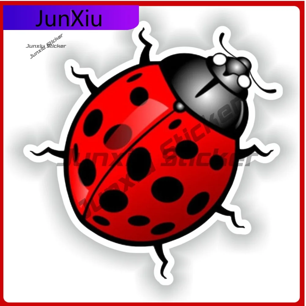 

Cartoon Ladybug Ladybird Vinyl Decals Cool Animals Sticker Graphic Adventure Motorcycle Camping Sticker Car Funny Decoration PVC