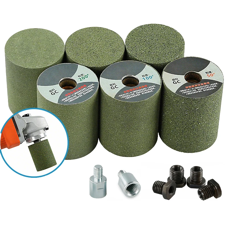 

60-200 # Цилиндрический шлифовальный круг для металла и камня, полировальный блок с резьбой M10, адаптер для угловой шлифовальной машины с переходом на M14/16