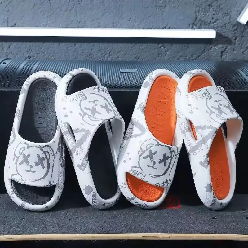 Pantoufles d'Été à Motif de Dessin Animé pour Homme et Femme, Chaussures de Plage Antidérapantes pour Couple, HOAnti SLI