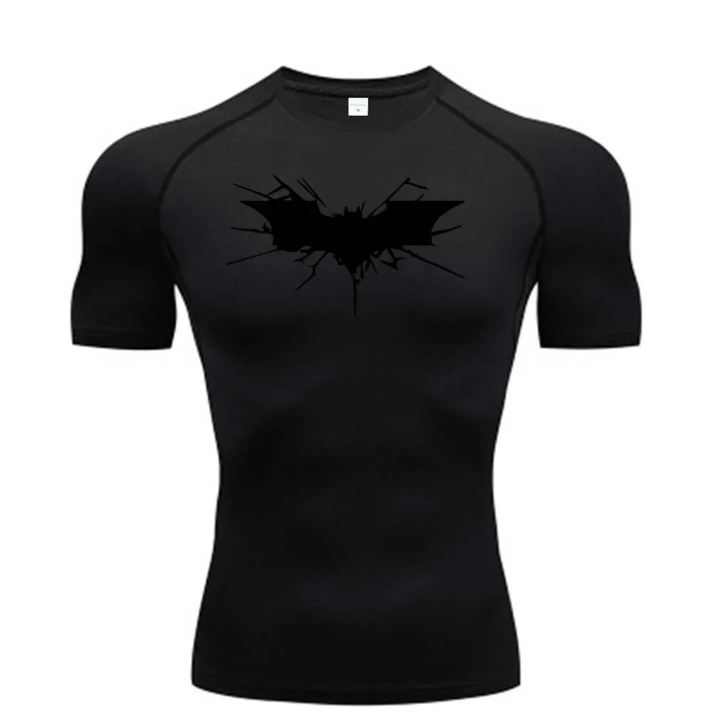 Camiseta de compresión con estampado de Anime para hombre, ropa interior elástica de secado rápido para gimnasio, Verano