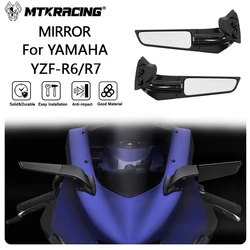 MTKRACING MIRROR For YAMAHA YZF-R6 2017-2021/YZF-R7 2022-2024 Rearview Mirrors Wind Wing Adjustable Rotating Side Mirror Winglet