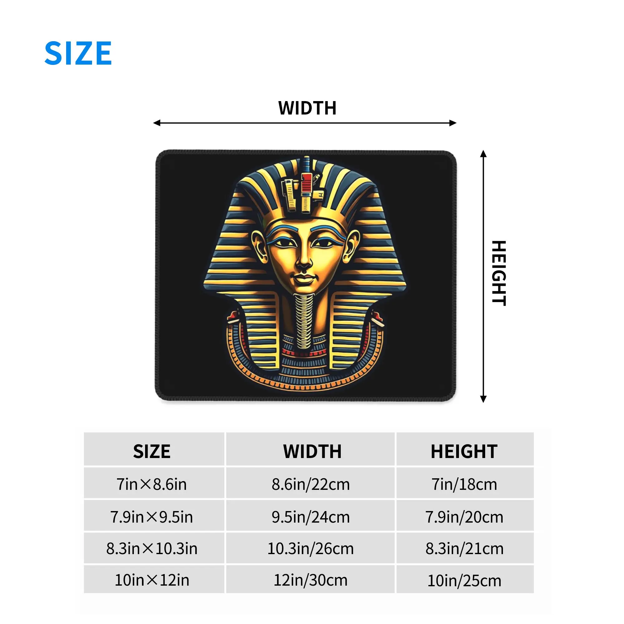 Egyptian Pharaoh With Golden Crown Illustration Mouse Pad Computer Keyboard Mouse Mat PC Laptop Desk Mat Accessories Table Mats