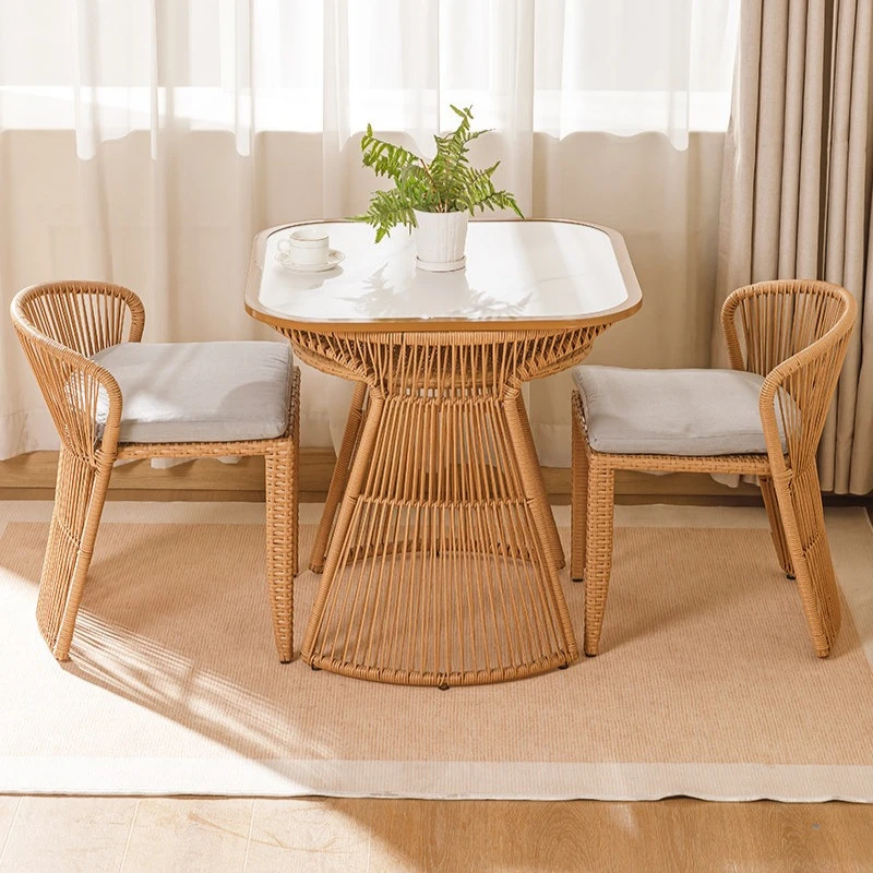 

Balcony small table and chair set rattan design home reading garden set comfortable lounge мебель из ротанга outdoor furniture