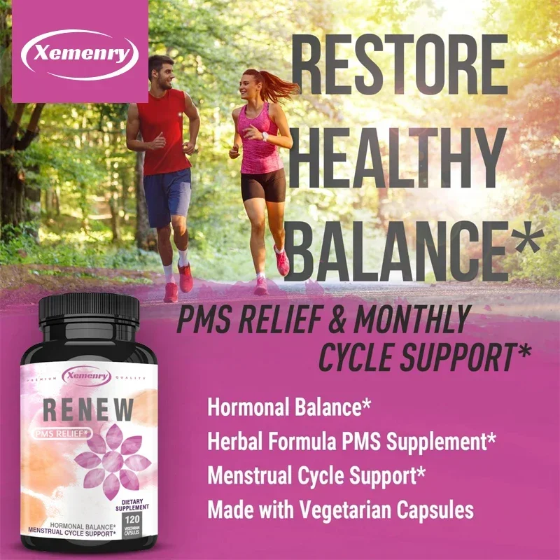 Restore PMS Relief Supplement, Female Hormone Balance Menstrual Cycle Support, Multivitamins, Cramps, Mood and Monthly Wellness