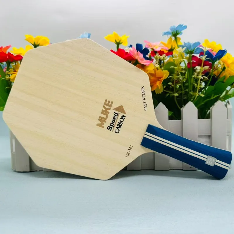Cyber Hexagonal Special Shape All Wood Table Tennis Blade, Horizontal Grip Ping Pong Racket for Professional Competition Trainin