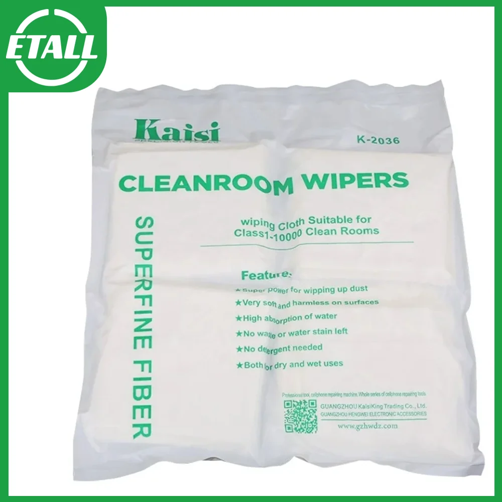 KAISI 50pcs 200pcs LCD Cleaning Cloth 9*9 Lint Free Polyester Cleanroom Dust-free Cloth