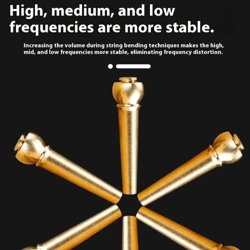 

6Pcs Guitar Strings Nail Metal Acoustic Guitar Bridge Pins Brass Fixed Cone Pins String Nut Nails For Guitar Parts Replacement