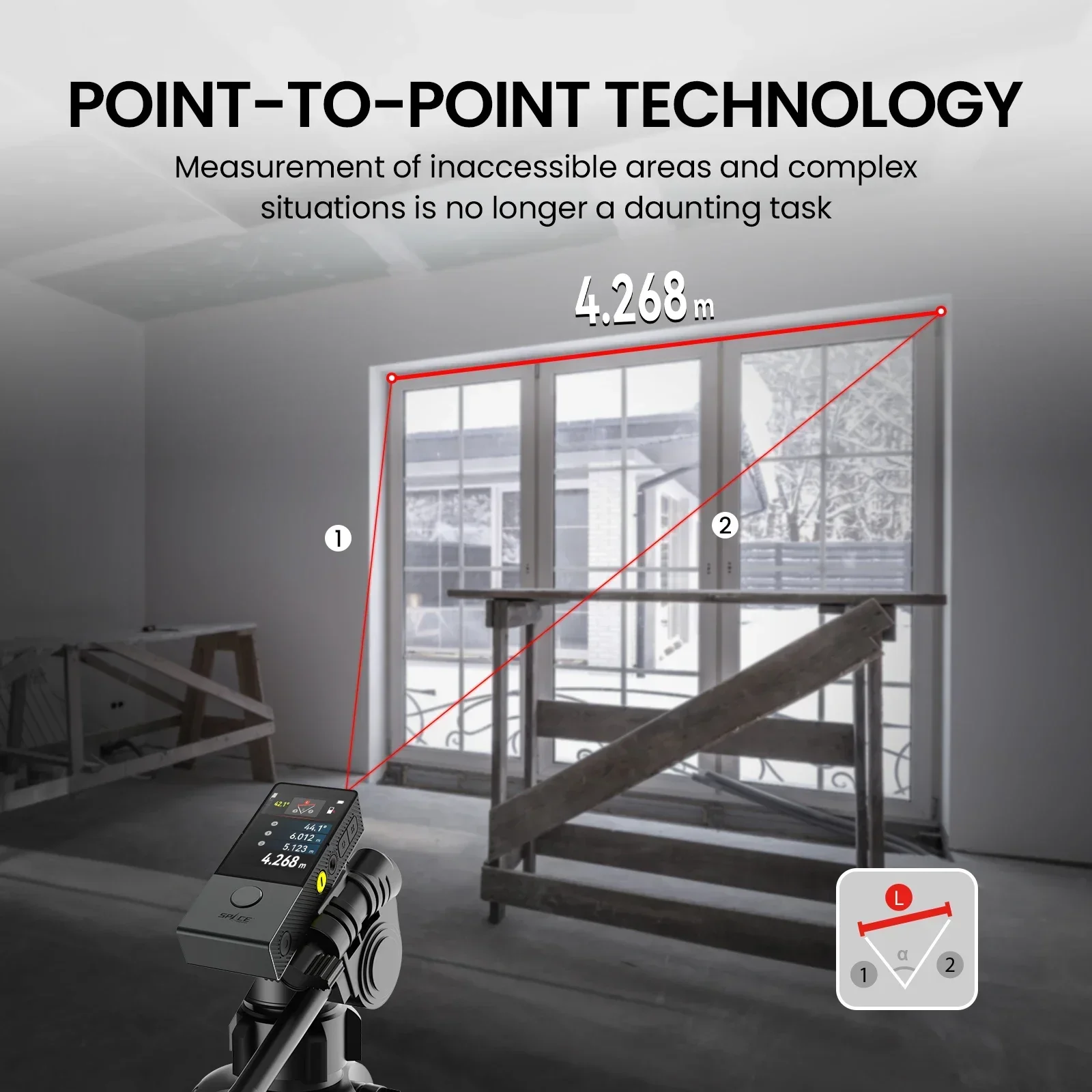 Premium Products2025 Distanza Strumento di misurazione laser di allineamento visivo bilaterale con display dell'angolo di rotazione in tempo reale