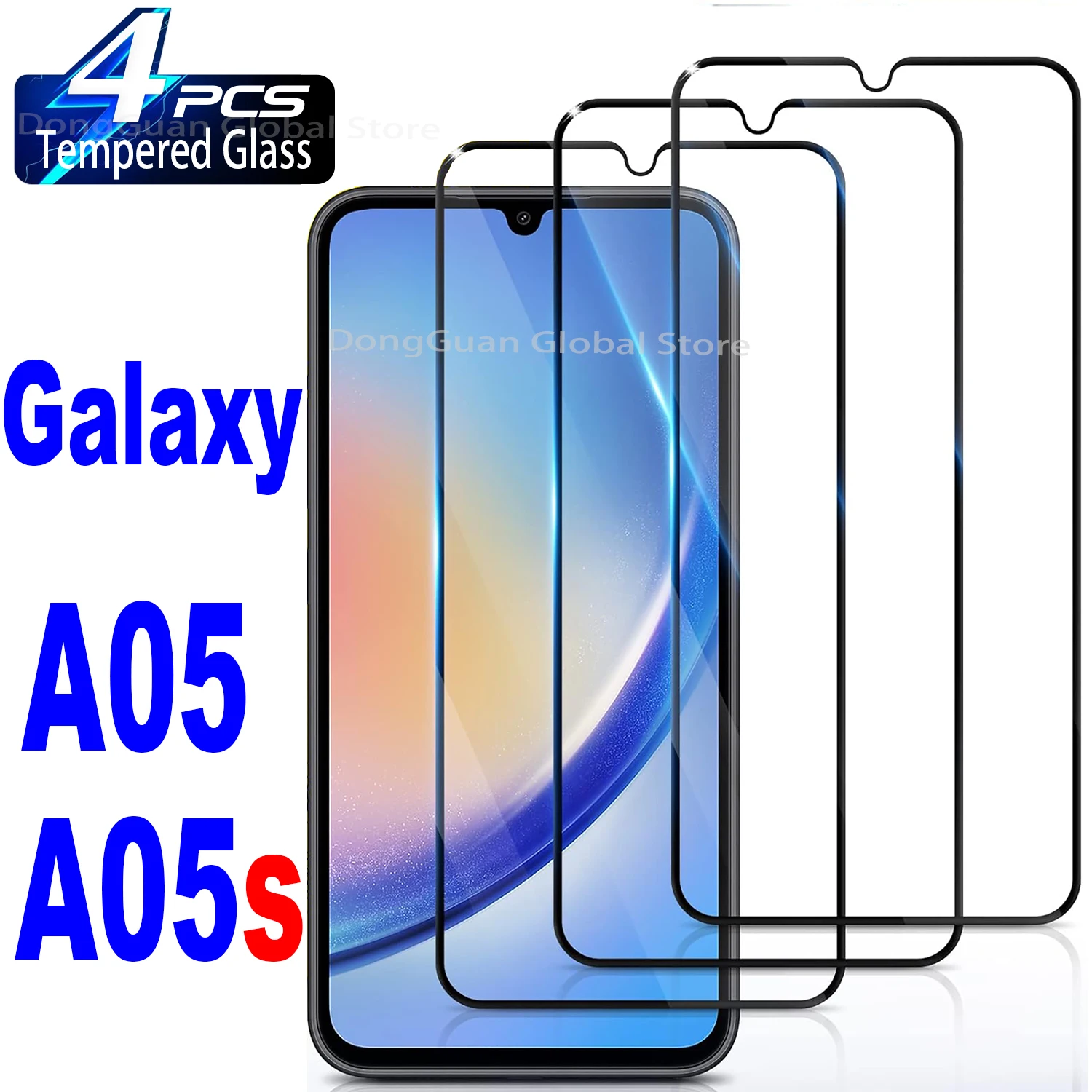 

2/4Pcs Full Cover Tempered Glass For Samsung Galaxy A05 A05s High Auminum Ballistic Screen Protector Glass Film