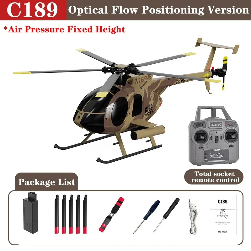 RC ERA 1:28 C189 Bird RC Helicopter 4CH MD500 Dual Brushless Air Pressure Fixed Height 6-Axis Gyro Simulation Model RC Toys