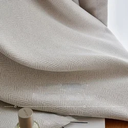 Bedroom Living Room Full Blackout Sunscreen Cotton Linen 2024 New Thickened French Light Luxury Cream Curtain Cloth Solid Color