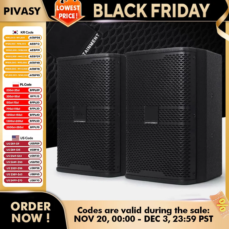 8 Inch Full Range Passive Speaker 120W DJ Speaker Wall Mounted Loudspeaker 8ohm Sound Box Sound Systemfor  Karaoke Home KTV Use