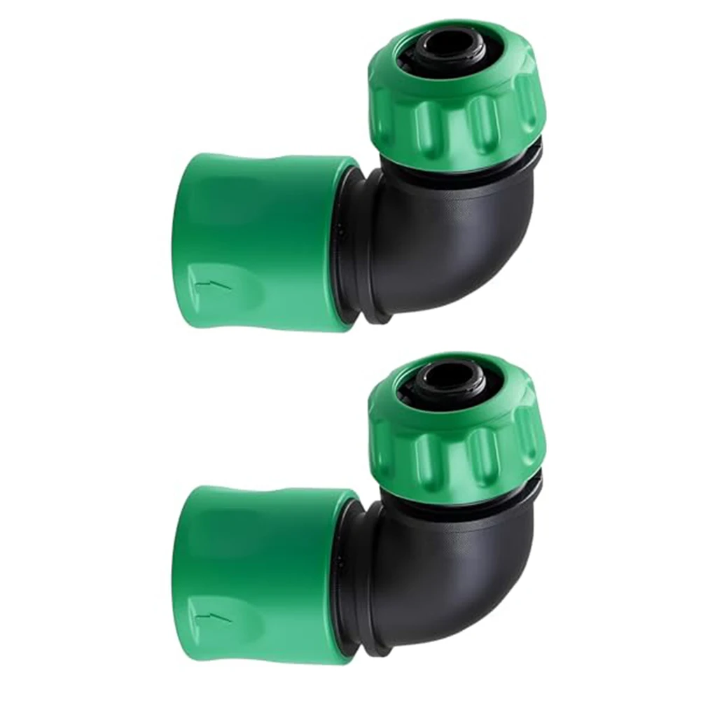 Garden Hose 90 Degree Quick Connectors 2PCS ABS Angle Couplings for Irrigation Watering Systems and Outdoor Cleaning