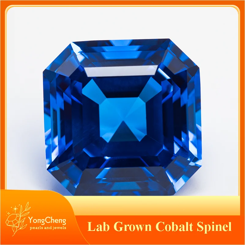 

Lab Grown Cobalt Spinel Square Asscher Cut VVS1 Gemstone Charms DIY Advanced Jewelry Making Materials Selectable AGL Certificate