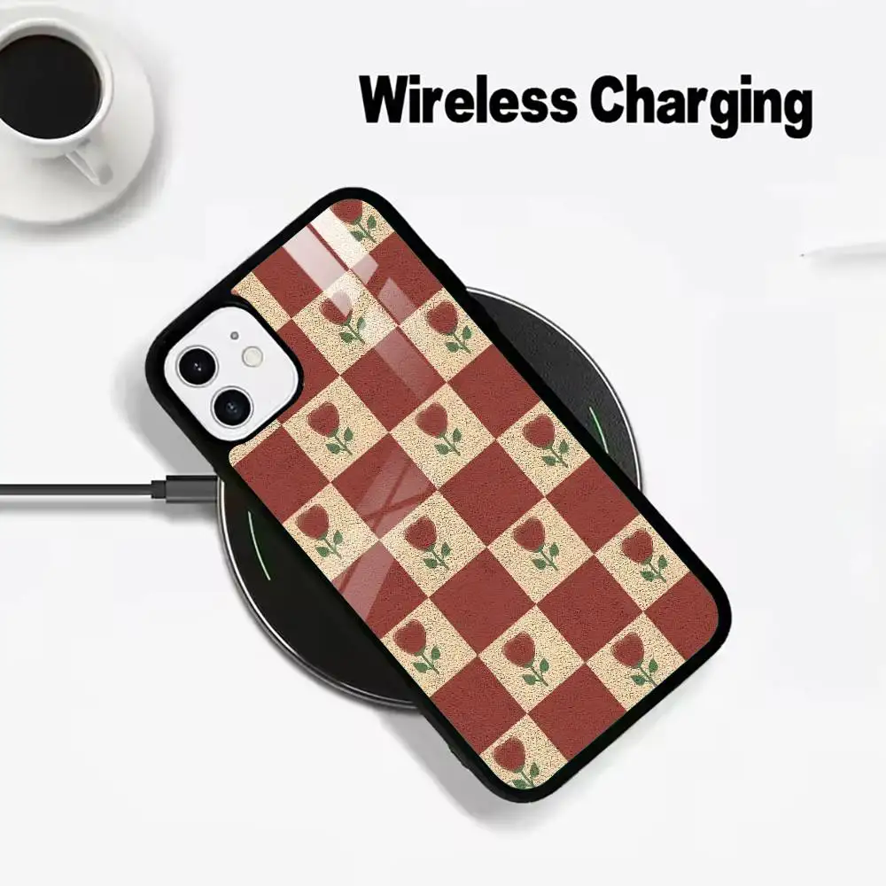 Fresh Checkerboard Wireless charging phone case compatible with iPhone 17/16/15/14/13/12/11