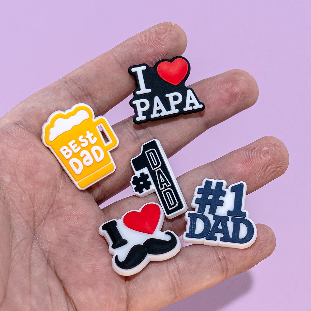 1pcs Mom's Day clog Shoe Charms Father Shoe Decorations Pins for Women Men Kids Girls Boys Favor Gifts Buckle Clips Accessories image 4