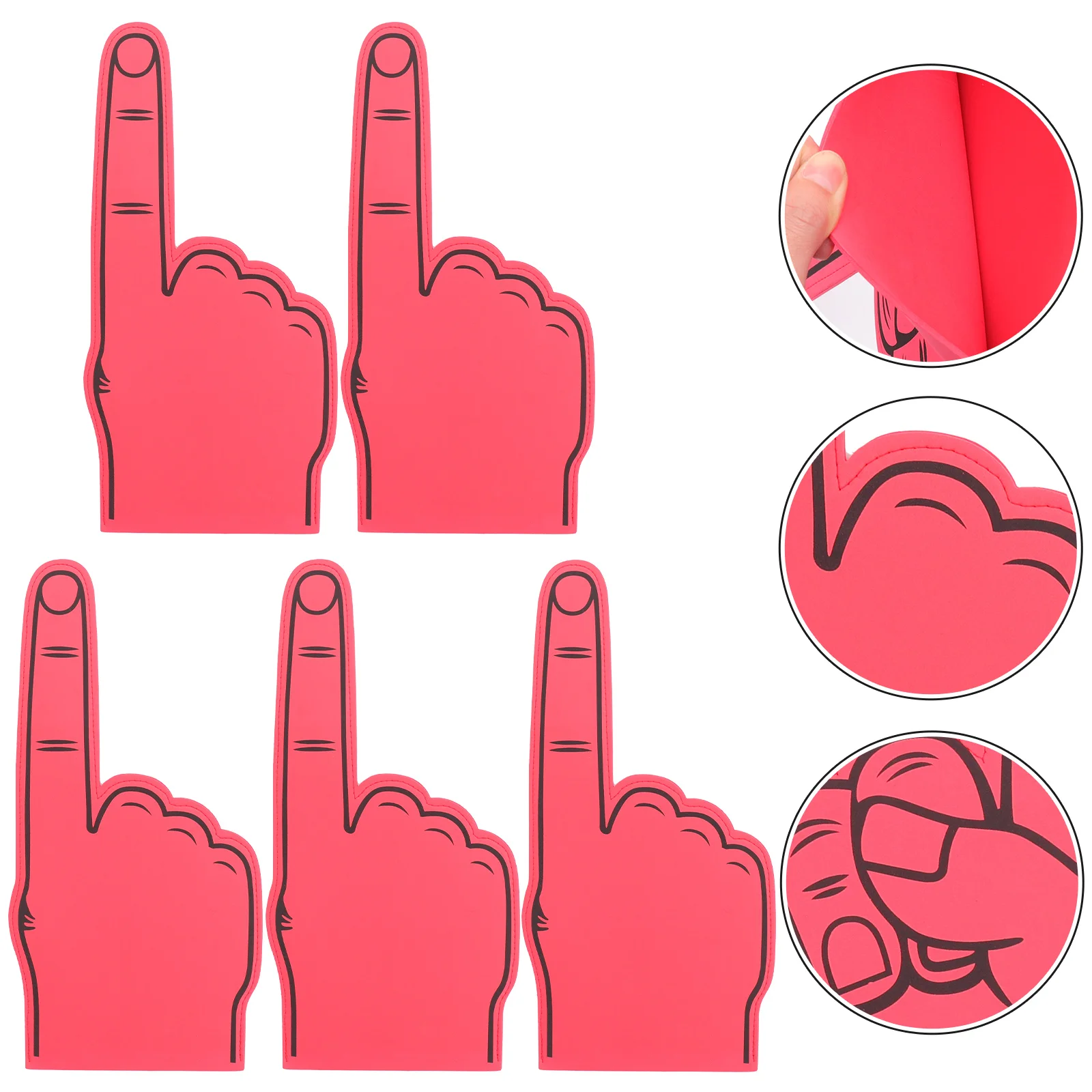 5 Pcs Cheering Gesture Gloves Hand Concert Fans Props s Slap Bright Color