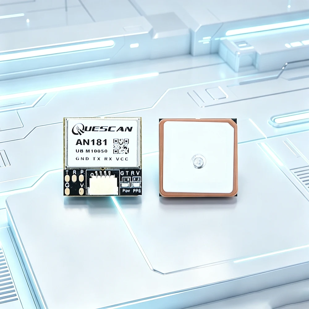 QUESCAN AN181 M10 GPS GNSS Module with Antenna 10Hz GPS Galileo GLONASS BeiDou SBAS QZSS Receiver ESP32 Arduino NMEA GPS Ublox