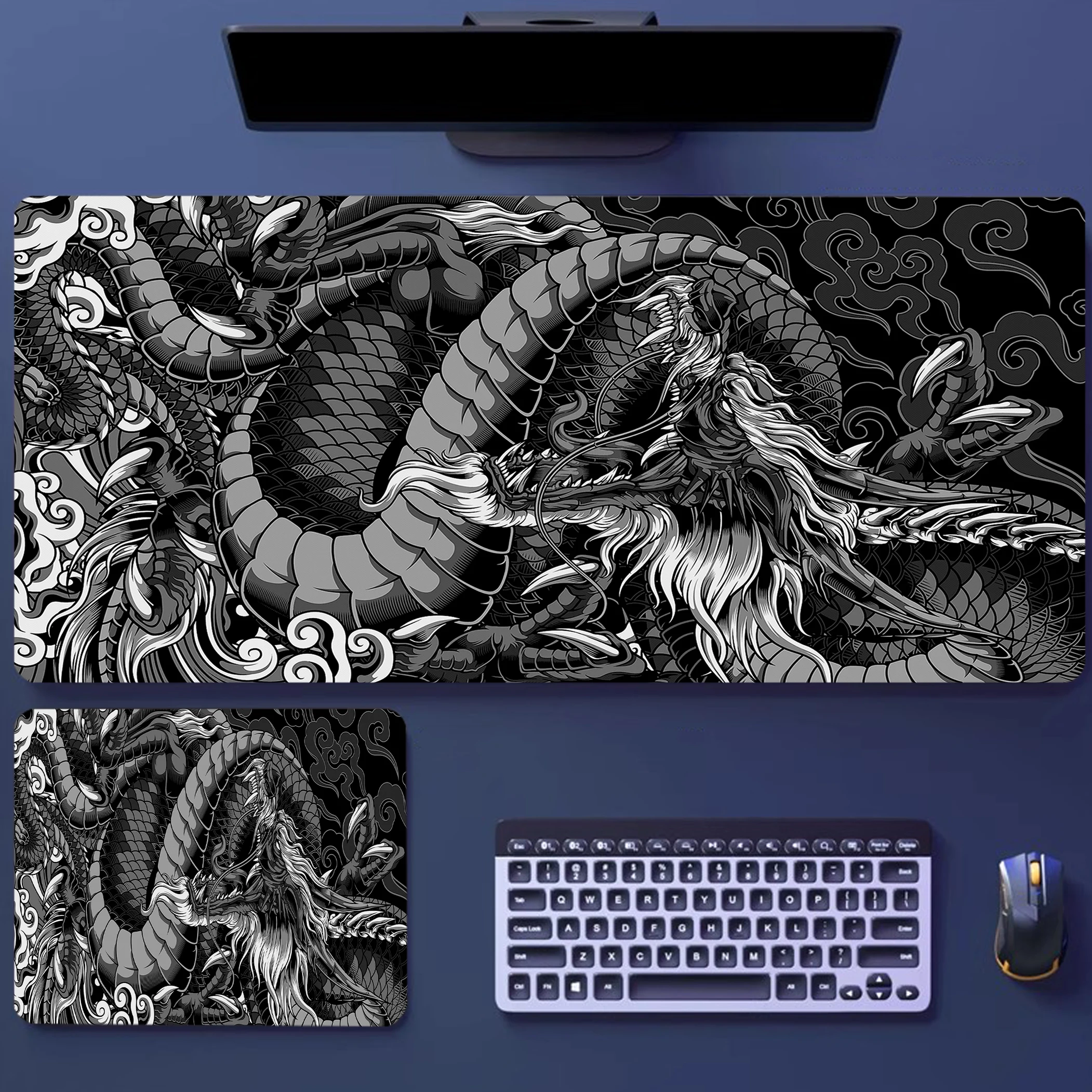 Japanese Style Dragon Mouse Desk Pad XXL Keyboard Mouse Carpet Anti-slip Rubber Gamer Mouse Pad Laptop Mouse Pad Large 80x30cm