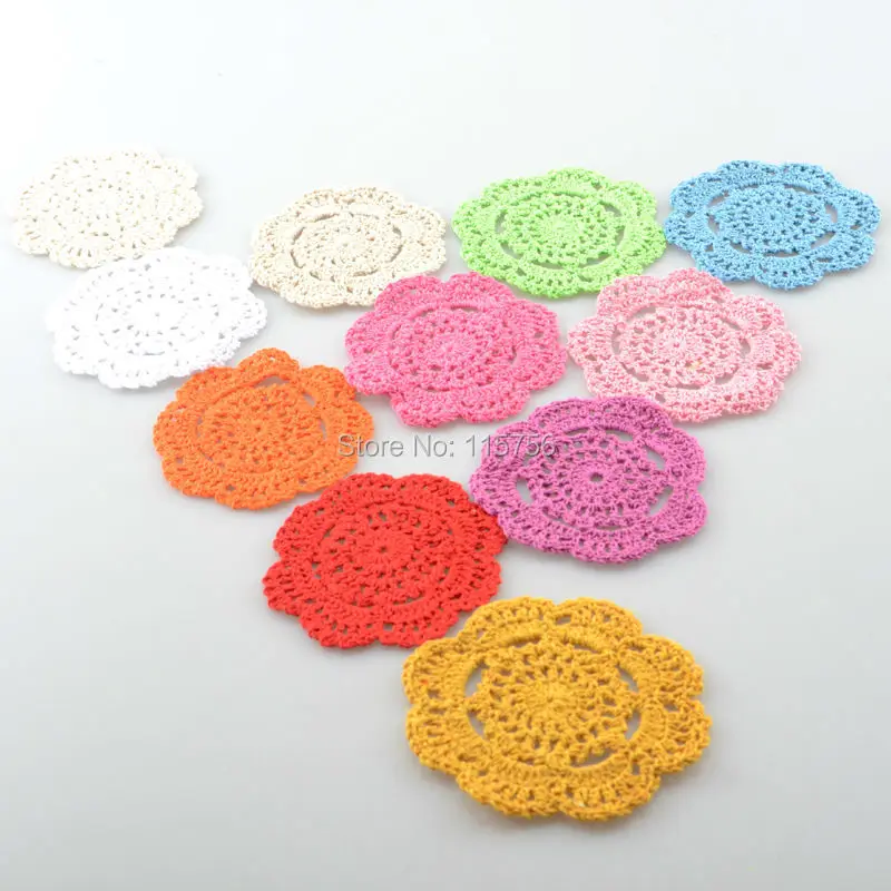 30Pcs Round table mat crochet coasters doilies cup pad props for lampshade 10cm