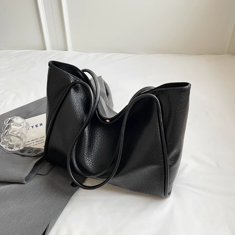 Weiche Leder frauen Tasche Hohe Kapazität Schulter Frauen Tasche Einfache Einfarbig Handtasche Geldbörse Weibliche Top-Griff Tasche Büro handtasche – Detail 26