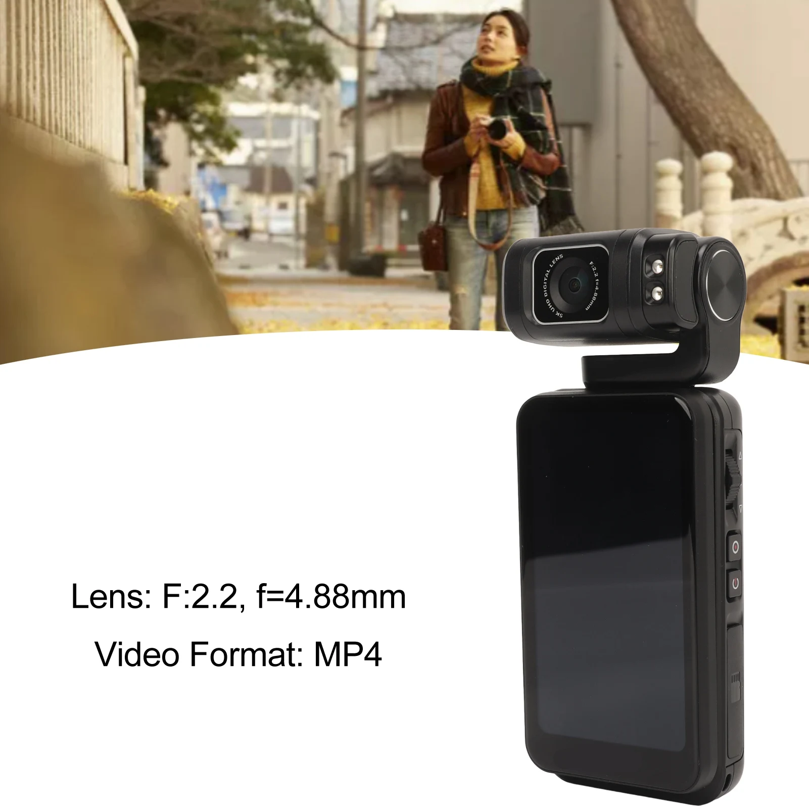 

Камера для видеоблогов с поворотом на 180 градусов, 10-кратным цифровым зумом, записью видео 5K и широкоугольным объективом 120 градусов для фотосъемки