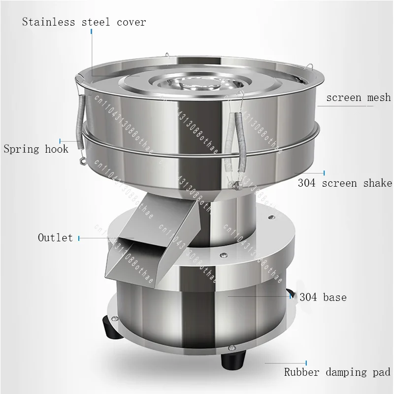 Vibrating Sieve Small Stainless Steel Screening Machine 220V Spraying Traditional Medicine Flour Electric Sieve Powder Machine