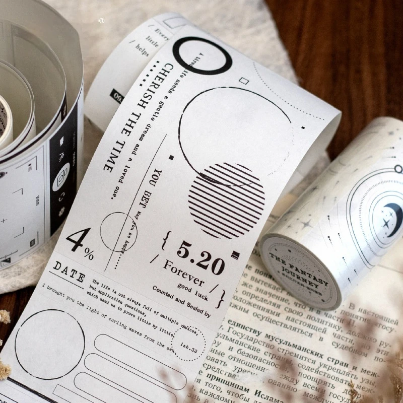 أبيض وأسود الحد الأدنى المشهد الشريط الأساسية تنوعا المواد المحاسبة Diy بها بنفسك سجل القصاصات مذكرات كلية القرطاسية الهدايا #3