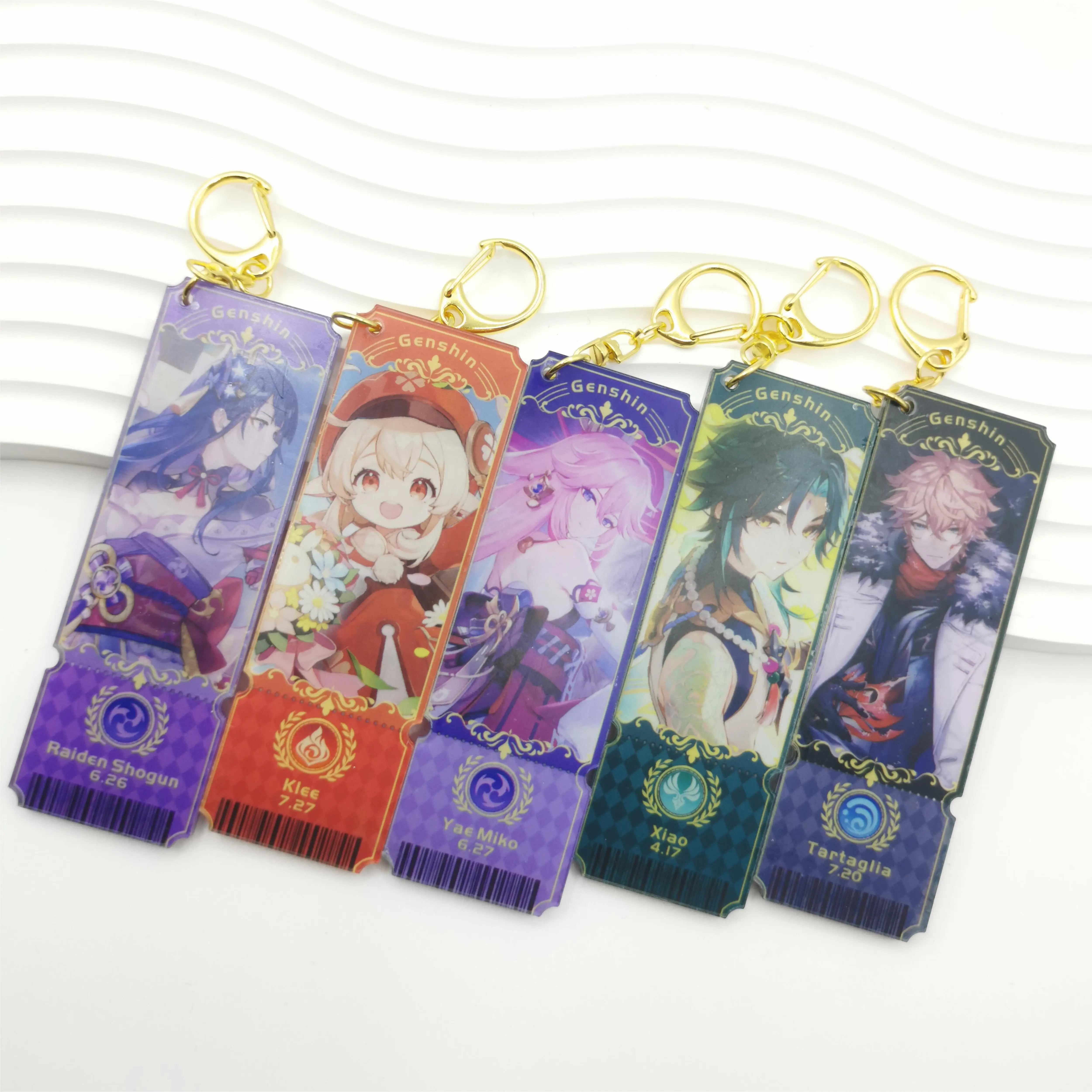 1Pcs  Anime Game Genshin Impact  Alhaitham Venti Keyring Girl\'s Bag Pendant Keychain Accessories  Double-Deck Acrylic Decoration