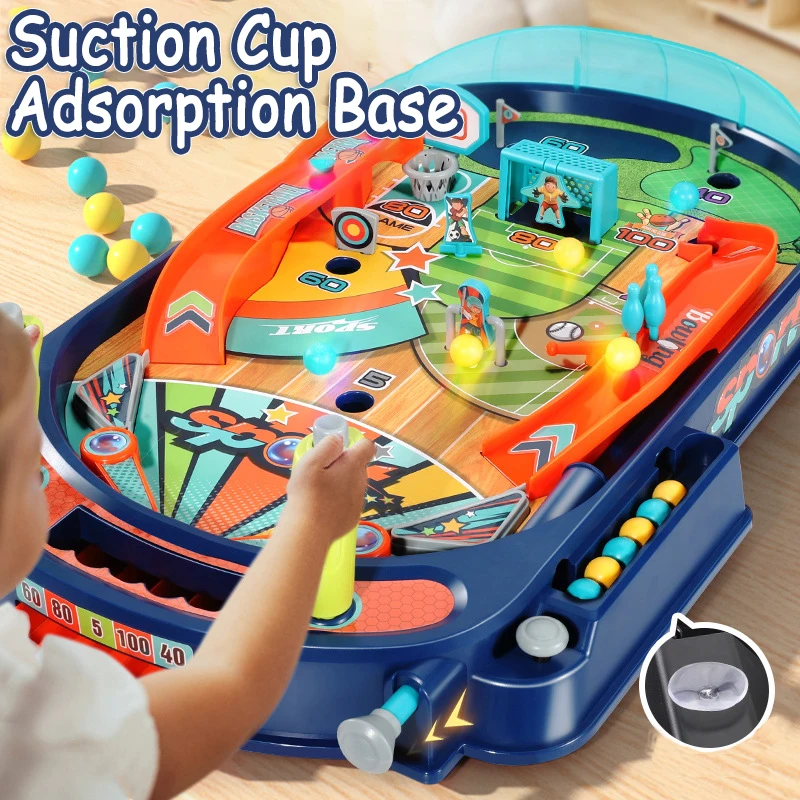 Children Pinball Machine Toy Marble Table Battle Catapult Marble Game Hand Eye Coordination Parent Child Interaction Toy for Kid