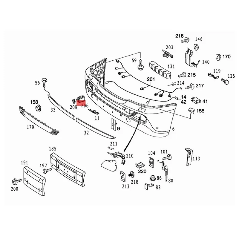 W163 A160 ML320 W171 W203 C220 W210 W209 CL K55 E200 W211 radar