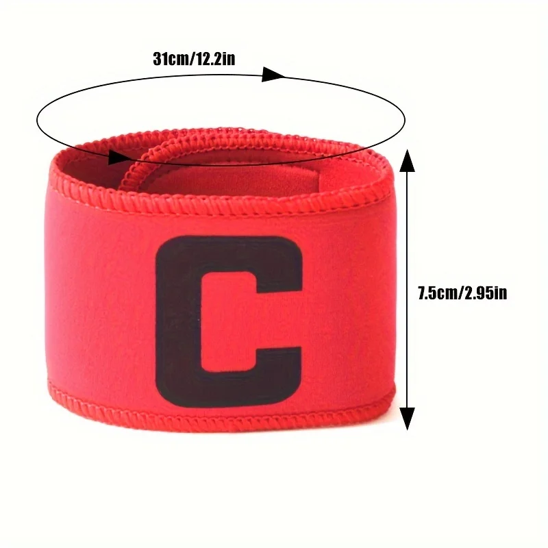 1pc Elastic Captain Armband, Comfortable Football Armband, Soccer Armband, Adjustable Armband SBR Material C Shape Pattern for T