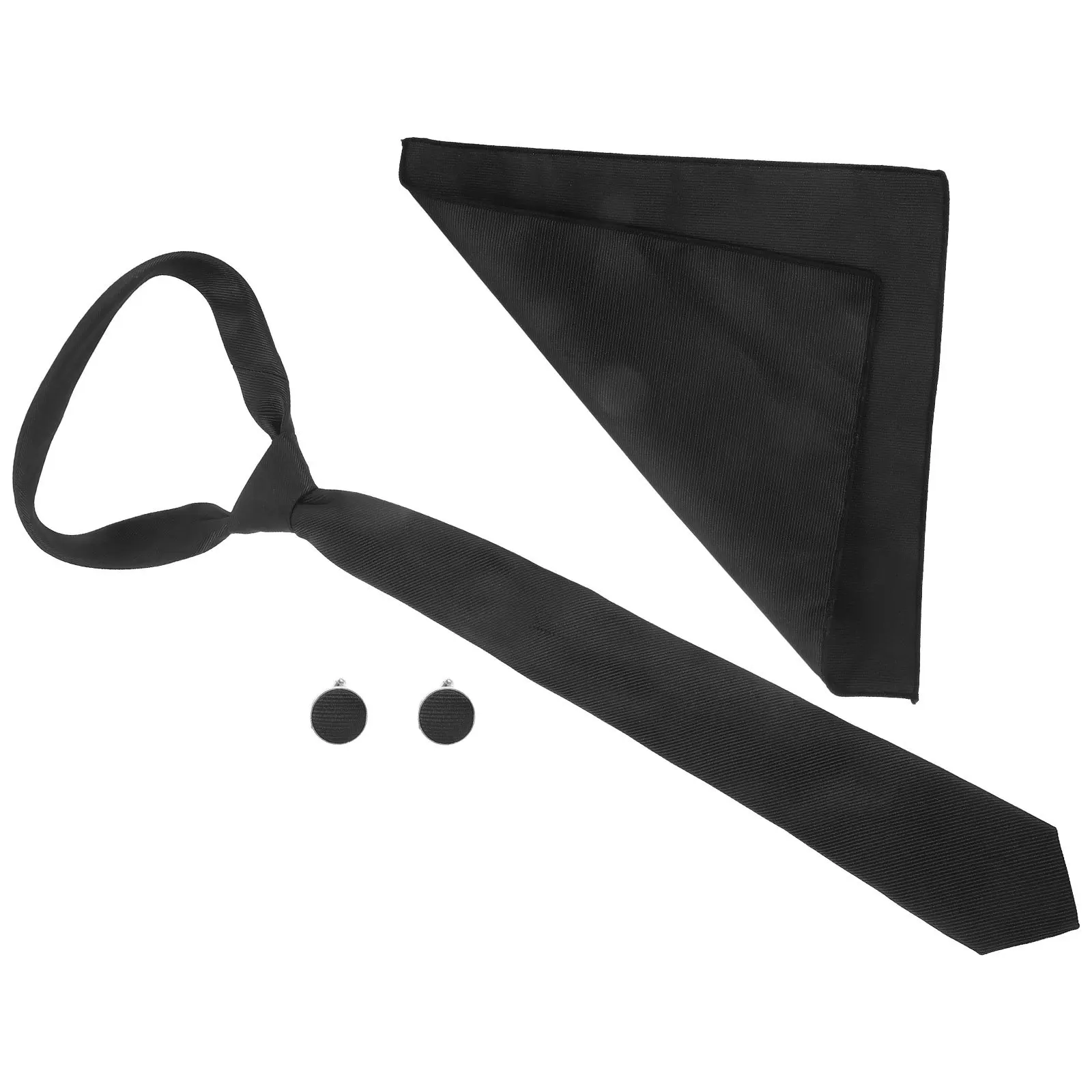 

1 set 1 Set Men Necktie Cufflinks Set With Pocket Square For Formal Wear Wedding Party Birthday Gift Handkerchief For Men